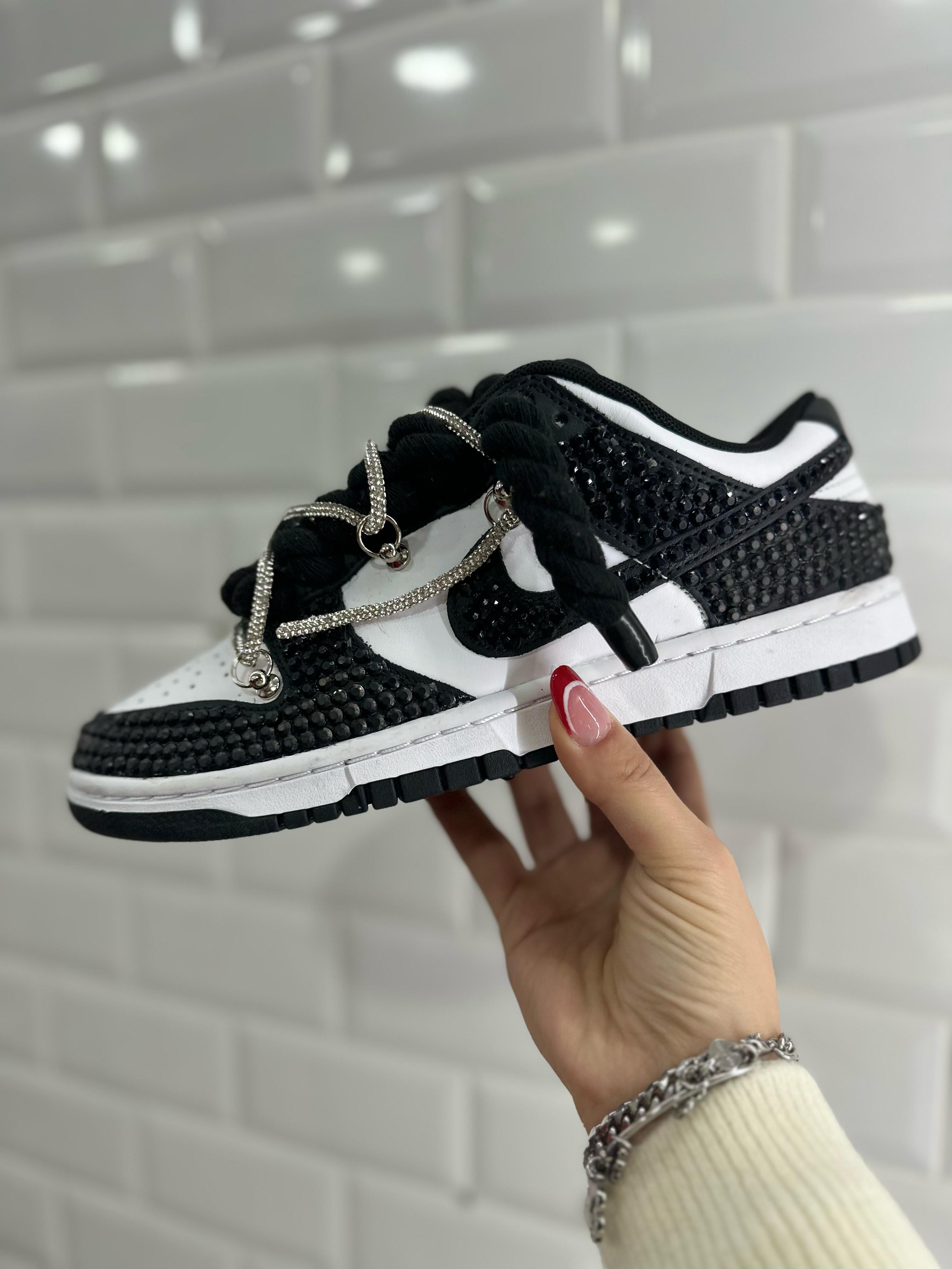 Nike Dunk Panda Custom Diamond